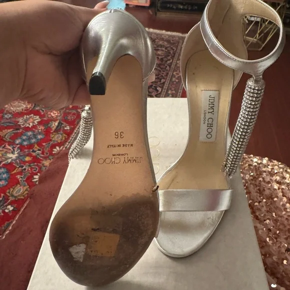 Jimmy Choo Silver Women's Heels - Picture 3 of 7
